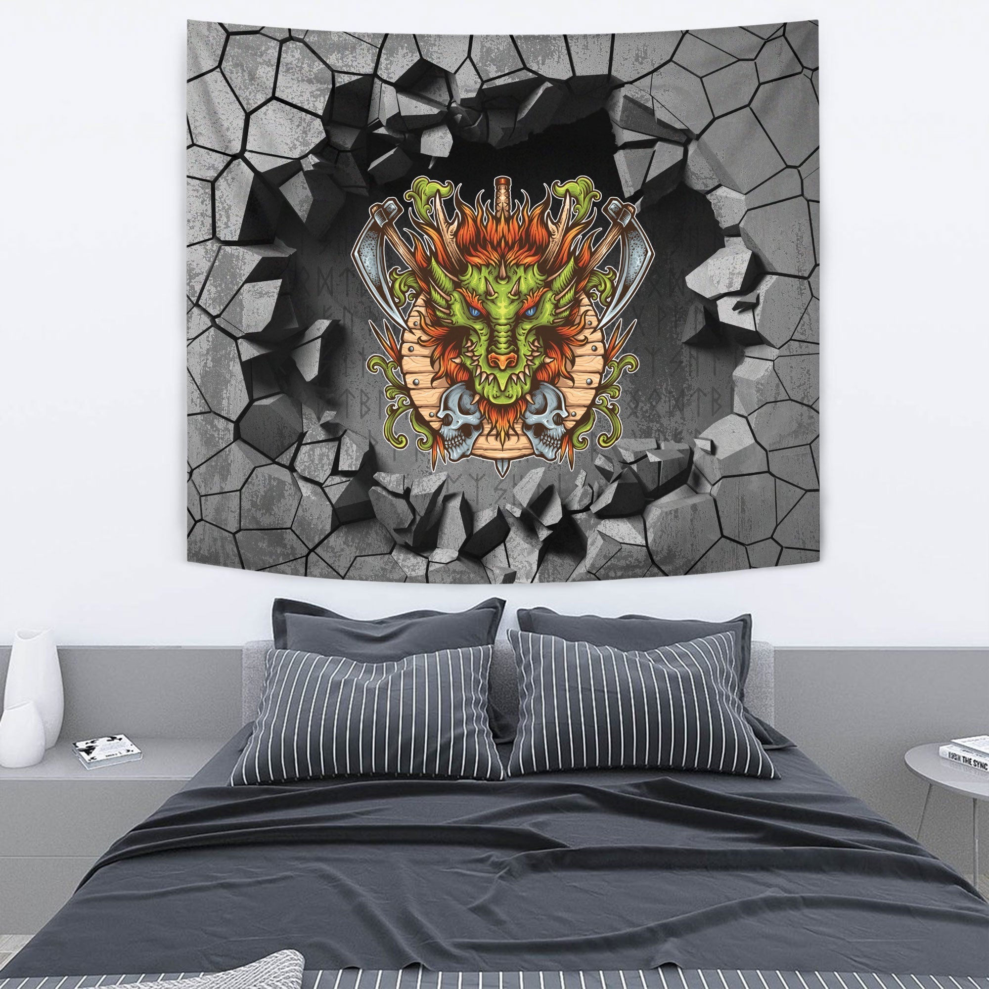 Viking Tapestry - Dragon and Raven Tapestry RLT12 - Wonder Print Shop