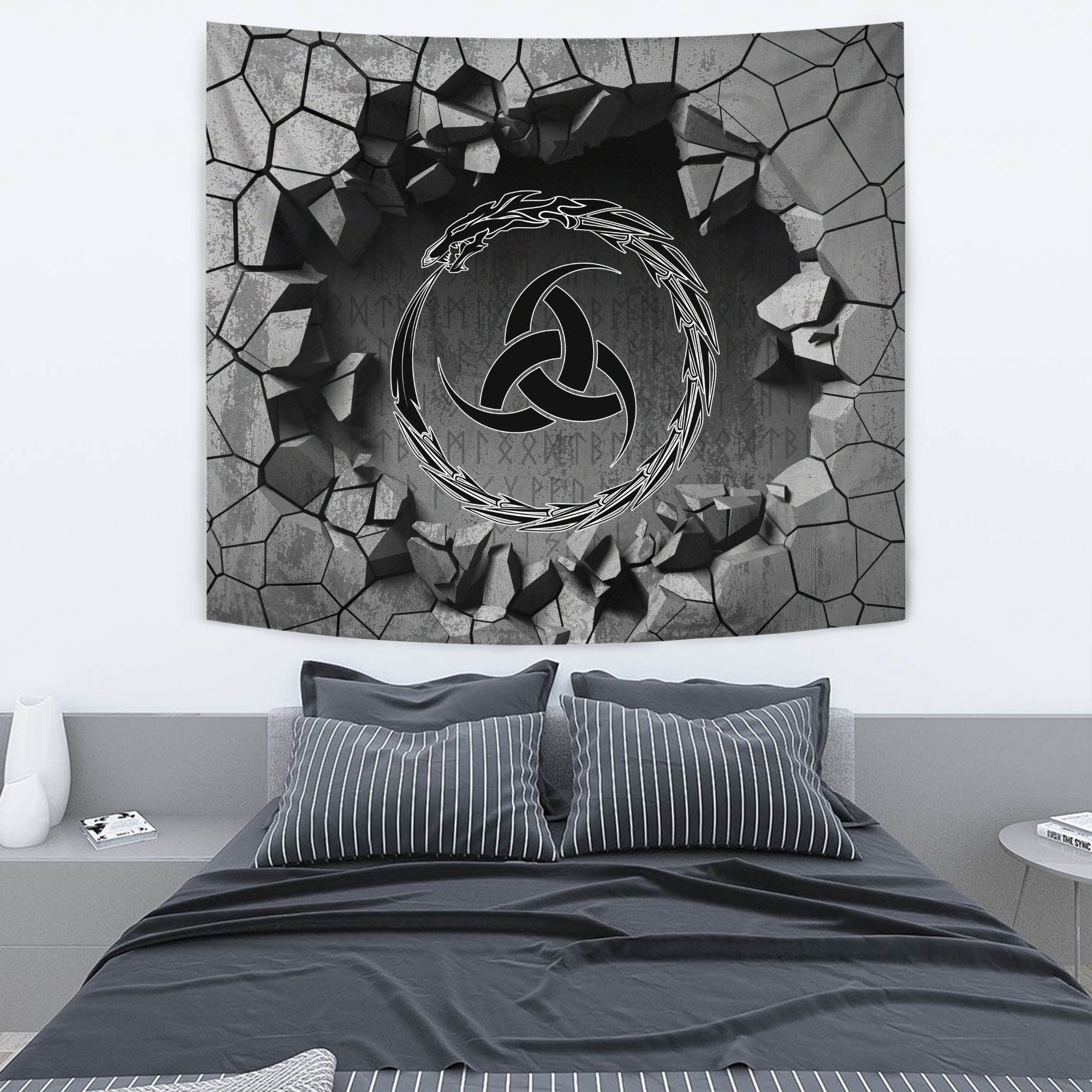 Viking Tapestry - Dragon Symbol Tattoo Tapestry RLT12 - Wonder Print Shop