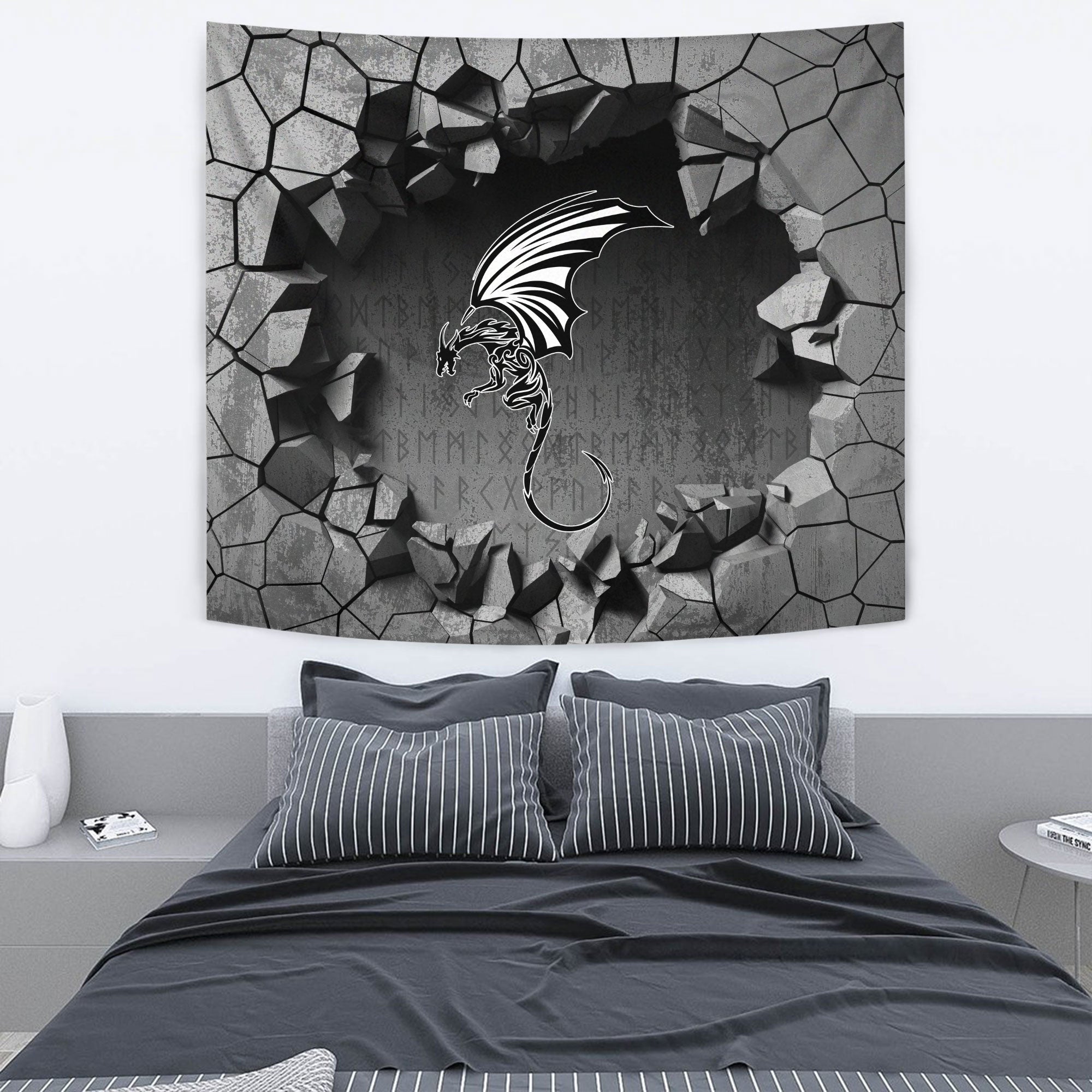 Viking Tapestry - Dragon Triple Horn Tapestry RLT12 - Wonder Print Shop