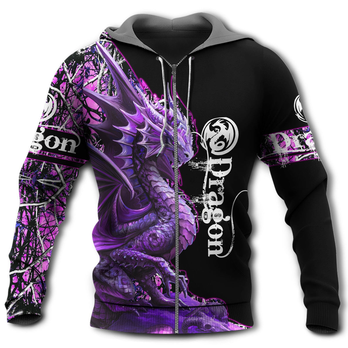 Dragon Strong Purple Dragon Hoodie - Wonder Print Shop