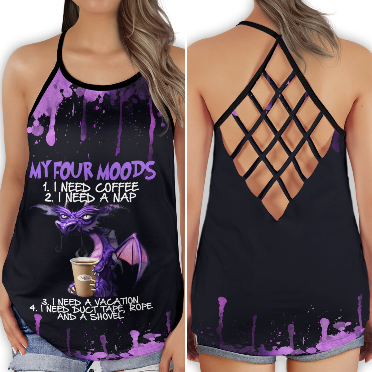 dragon-my-four-moods-criss-cross-hollow-tank-top