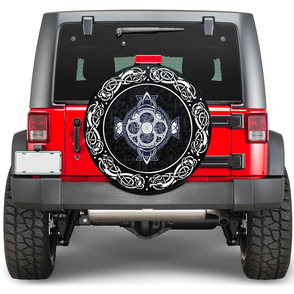 Viking Dragons and Celtic Tree Of Life Viking Spare Tire Cover RLT12 - Wonder Print Shop