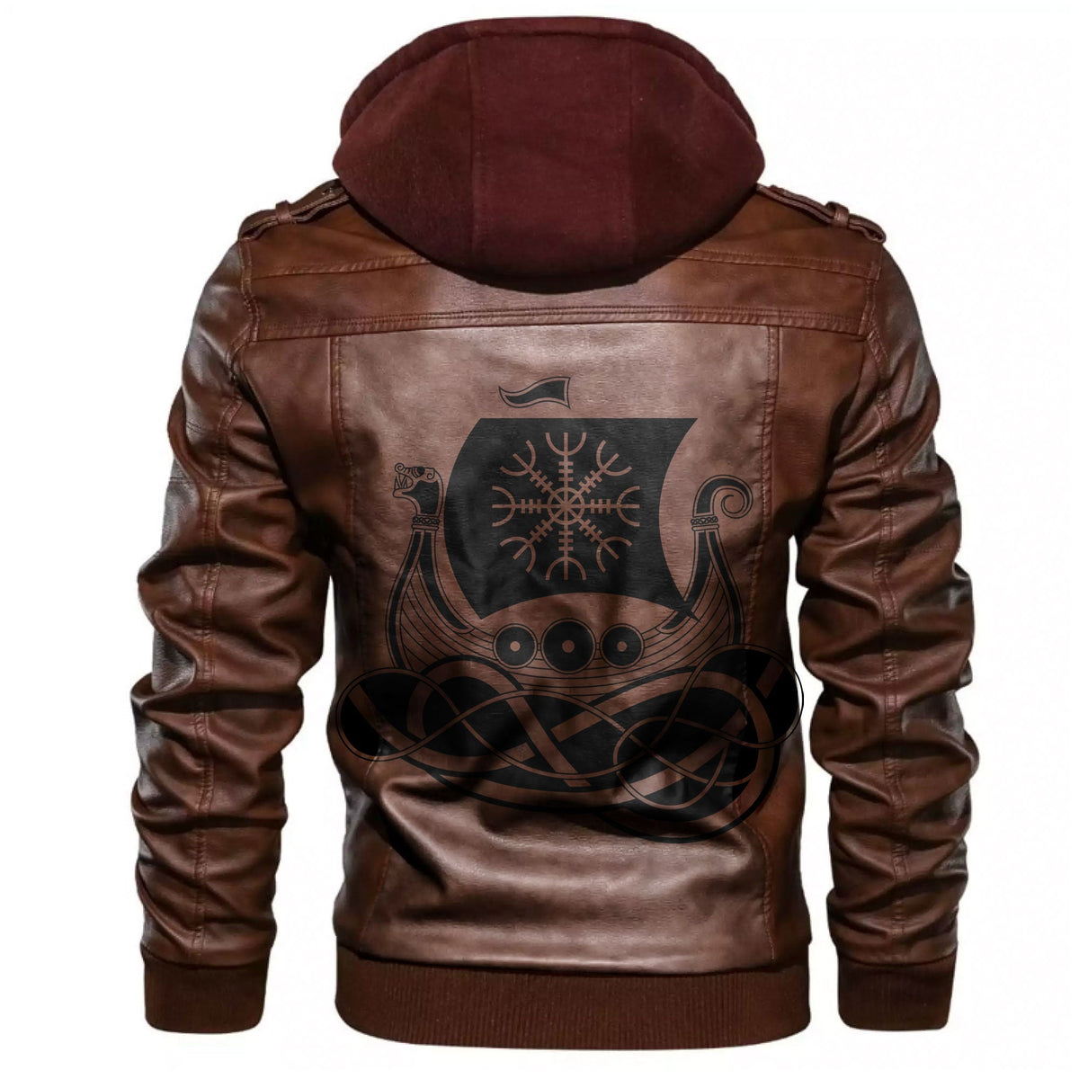 Viking Drakkar Aegishjalmur Leather Jacket RLT12 - Wonder Print Shop