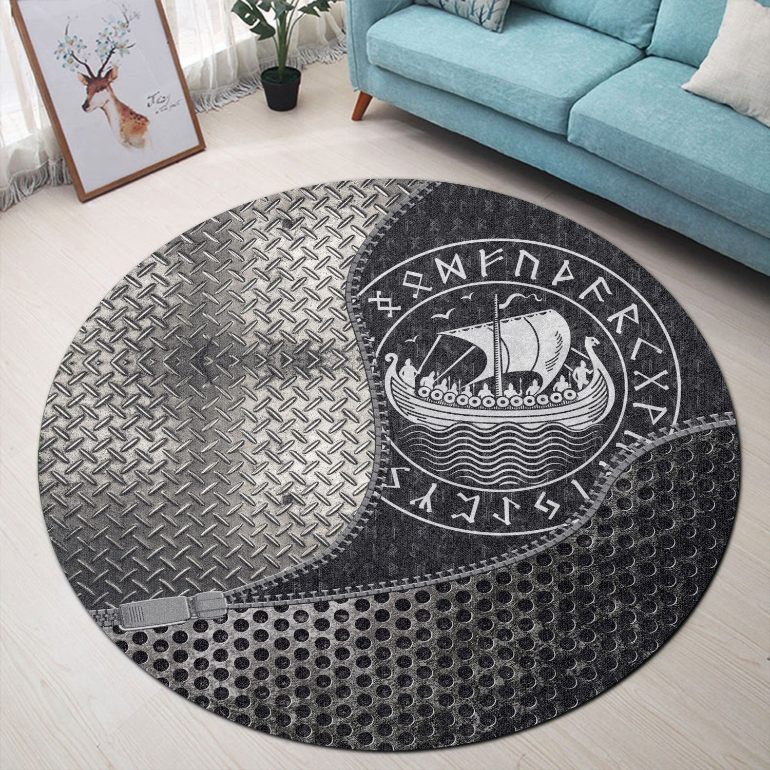 viking-carpet-drakkar-in-circle-of-ancient-round-carpet