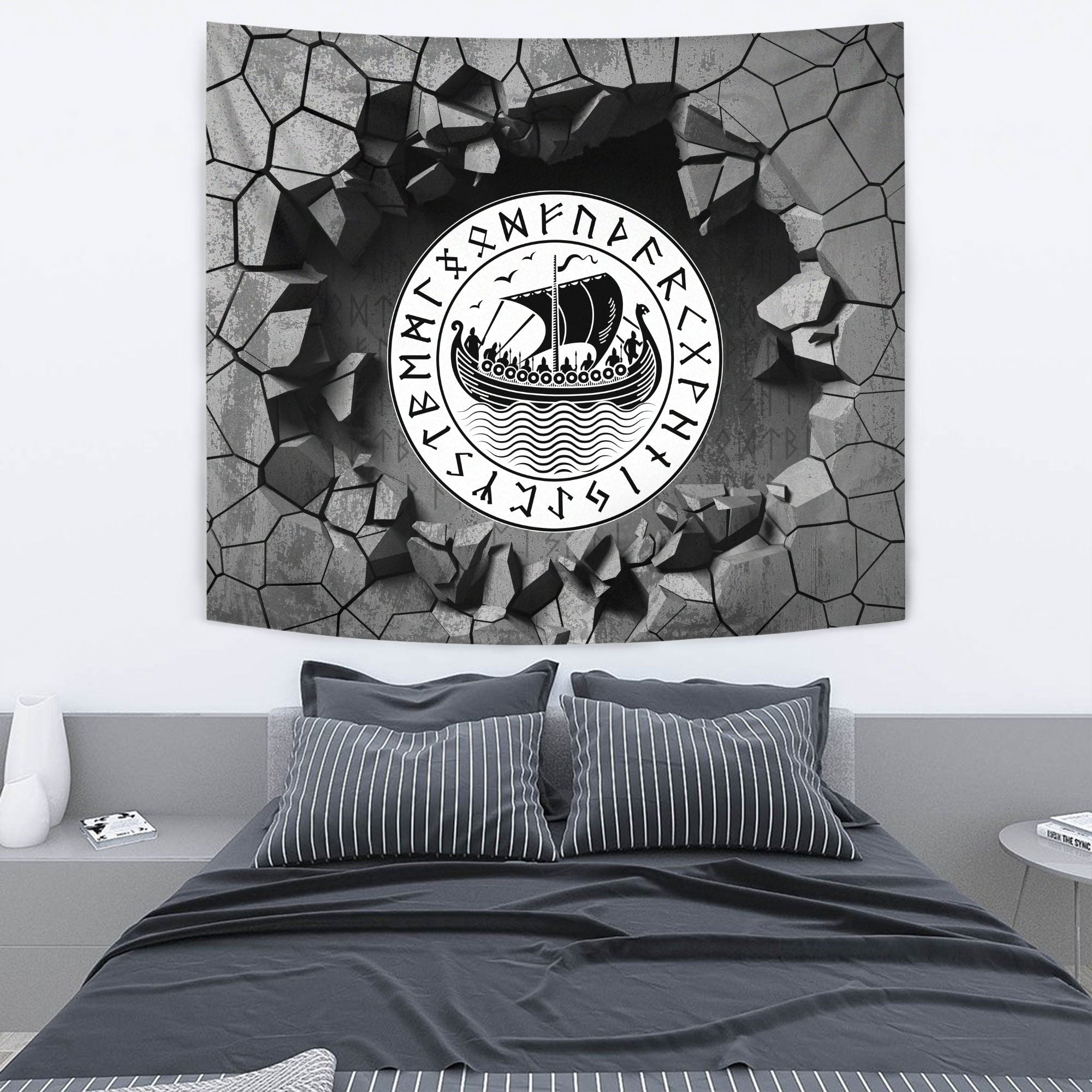 Viking Tapestry - Drakkar Black Tapestry RLT12 - Wonder Print Shop