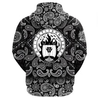 Viking Hoodie Drakkar On Fire and Norse Runes with Bandana Paisley Style RLT12 - Wonder Print Shop