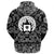 Viking Hoodie Drakkar On Fire and Norse Runes with Bandana Paisley Style RLT12 - Wonder Print Shop