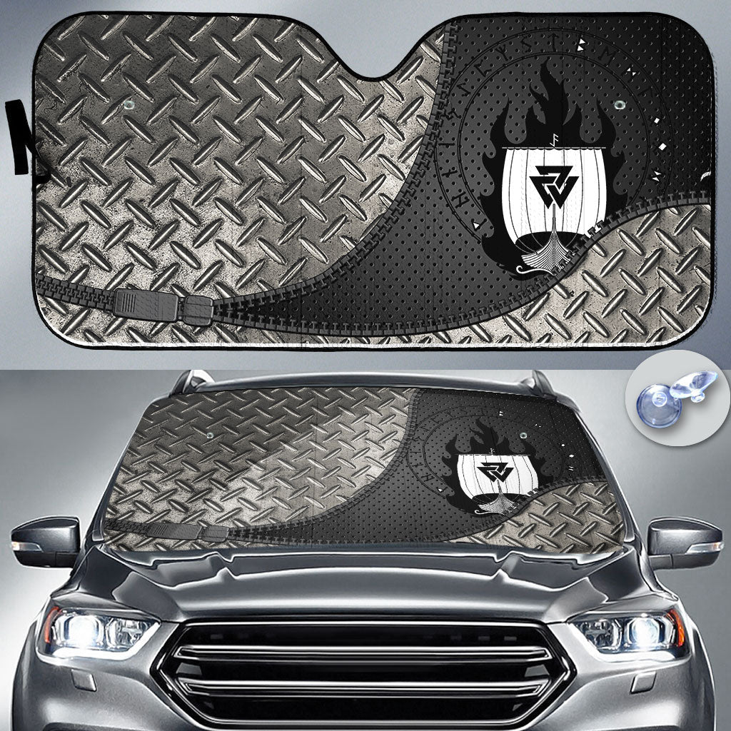 viking-auto-sun-shades-drakkar-on-fire-and-norse-runes-auto-sun-shades