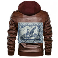 Viking Drakkar Sailing In A Stormy Sea Leather Jacket RLT12 - Wonder Print Shop