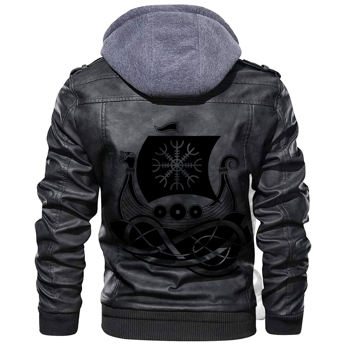 Viking Drakkar Aegishjalmur Leather Jacket RLT12 - Wonder Print Shop
