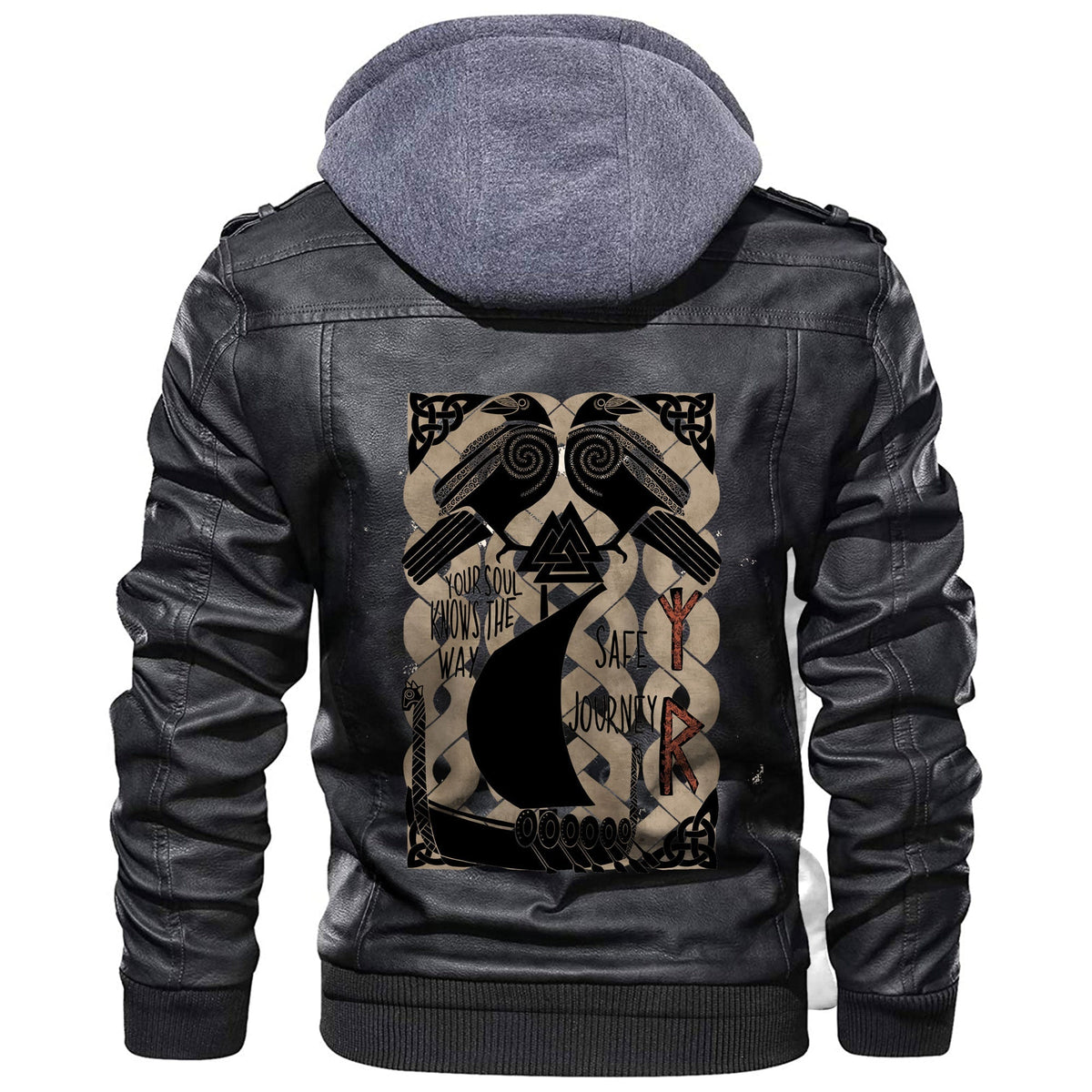 Viking Drakkar Safe Way Leather Jacket RLT12 - Wonder Print Shop