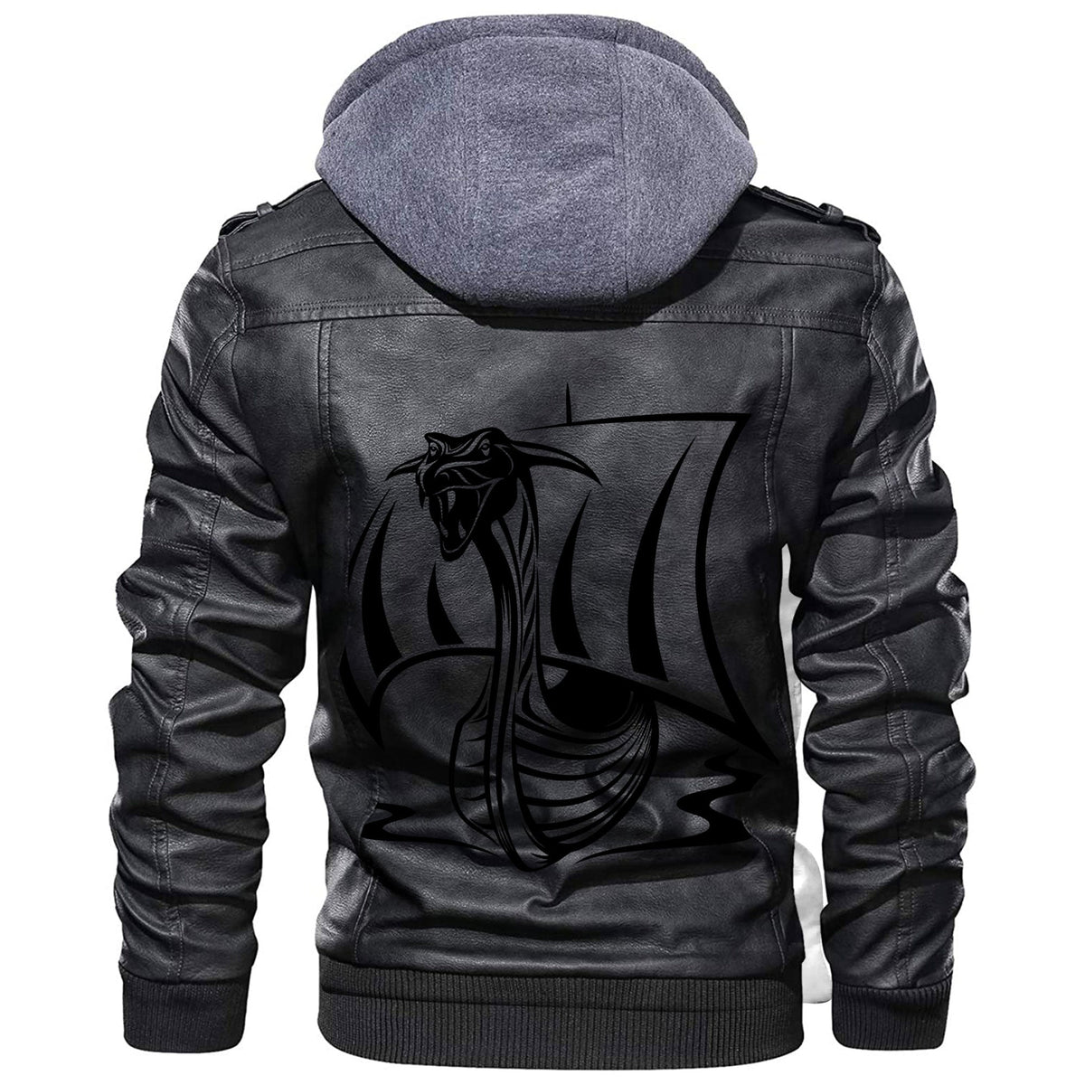 Viking Drakkar Ship Leather Jacket RLT12 - Wonder Print Shop