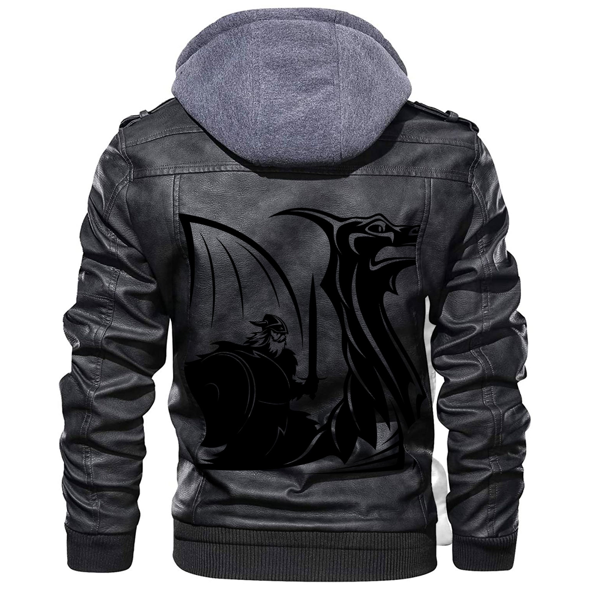 Viking Drakkar Symbol Leather Jacket RLT12 - Wonder Print Shop