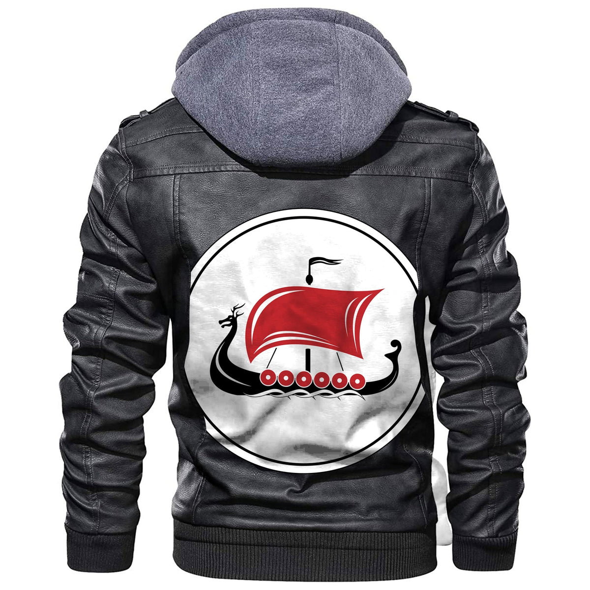 Viking Drakkar Warship Leather Jacket RLT12 - Wonder Print Shop