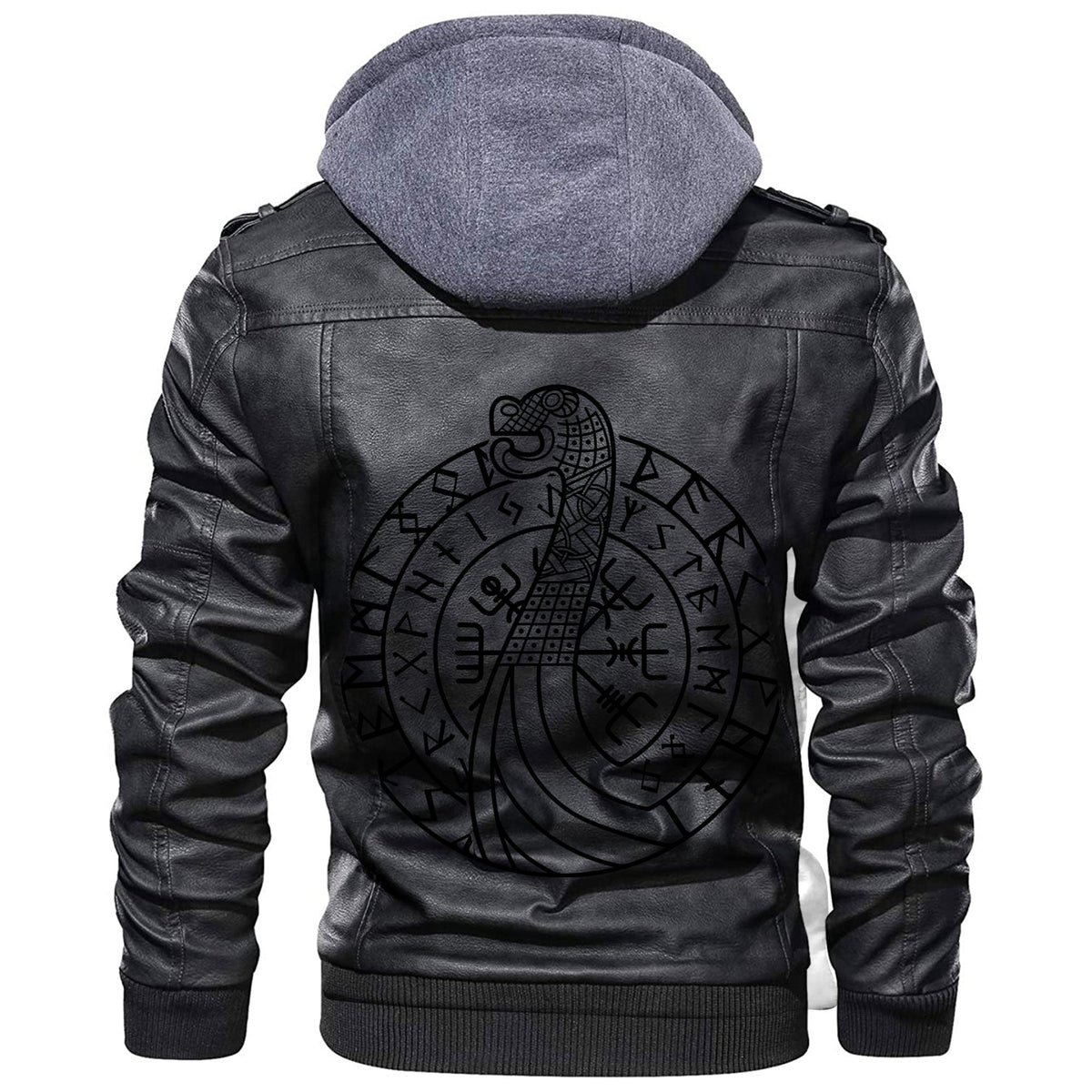 Viking Drakkar and Vegvisir Leather Jacket RLT12 - Wonder Print Shop