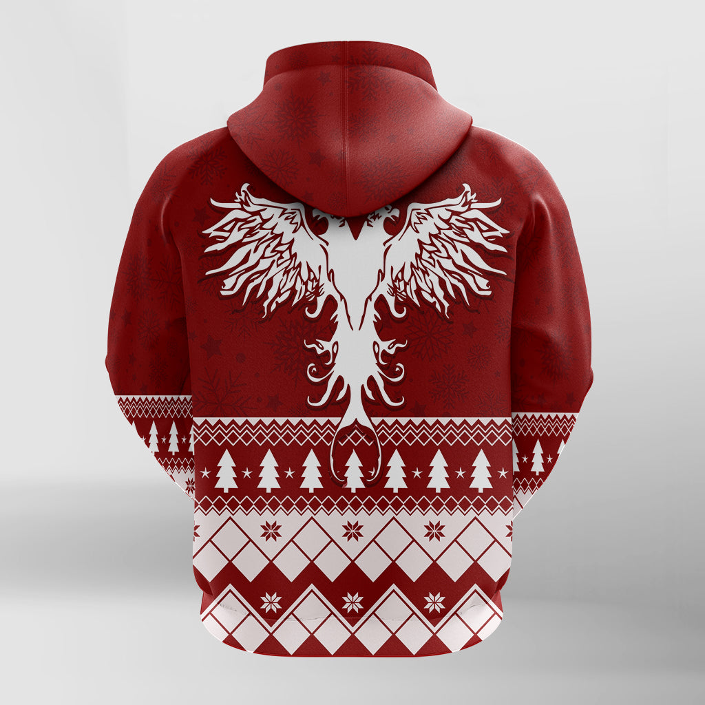 Albanian Eagle Simple Style Christmas Pattern Hoodie - Wonder Print Shop