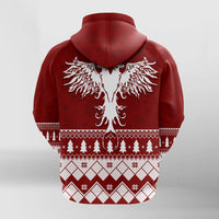 Albanian Eagle Simple Style Christmas Pattern Zip Hoodie - Wonder Print Shop