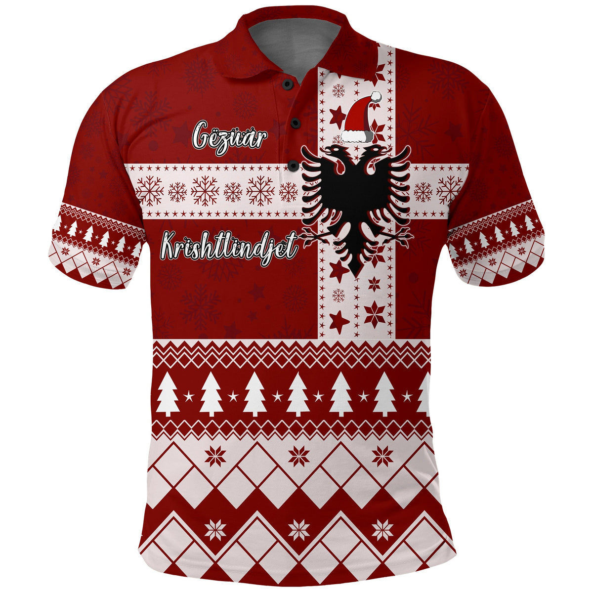 Albanian Eagle Simple Style Christmas Pattern Polo Shirt - Wonder Print Shop