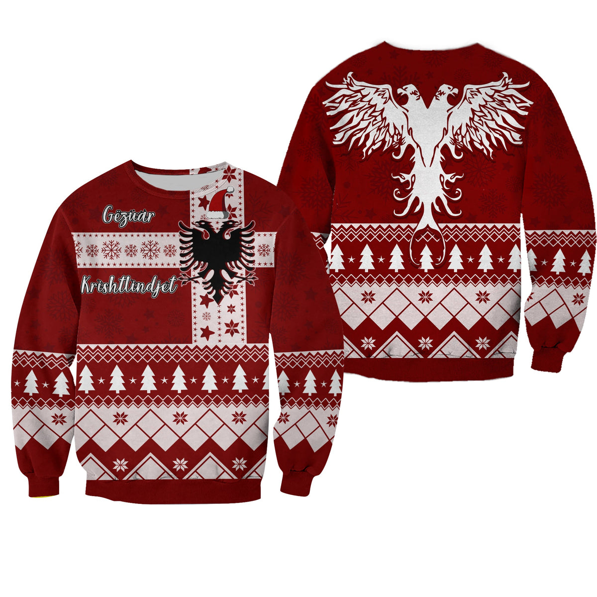 Albanian Eagle Simple Style Christmas Pattern Sweatshirt - Wonder Print Shop