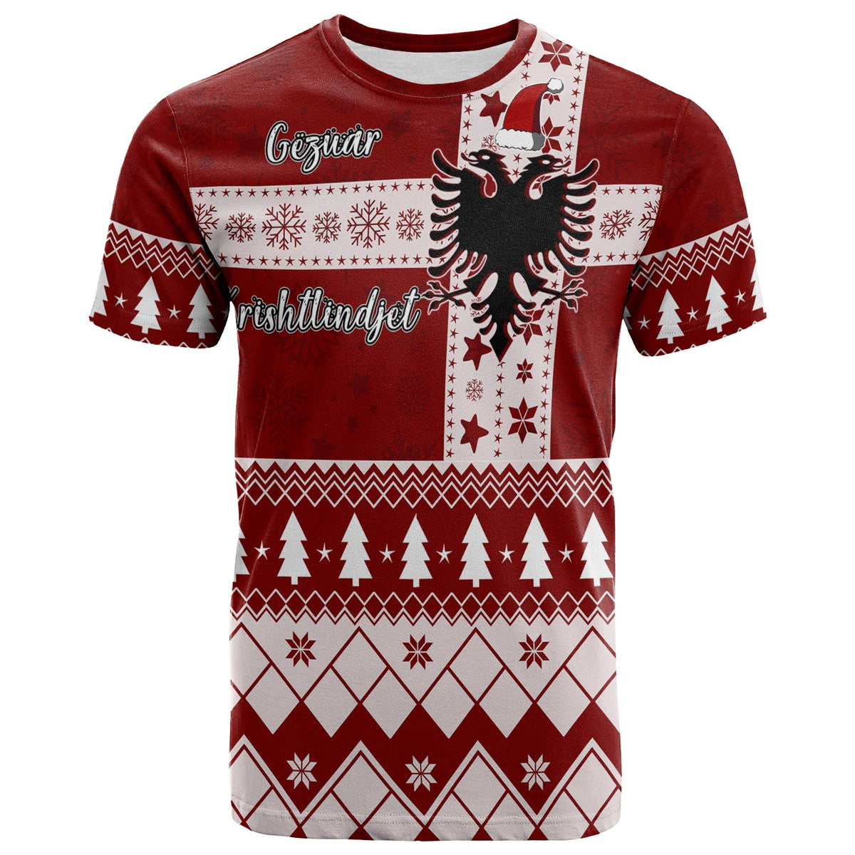 Albanian Eagle Simple Style Christmas Pattern T Shirt - Wonder Print Shop