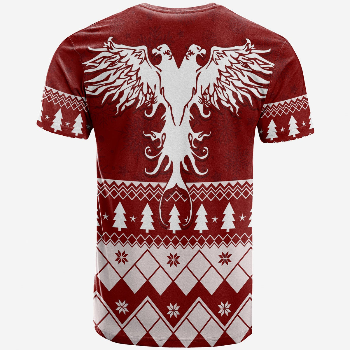 Albanian Eagle Simple Style Christmas Pattern T Shirt - Wonder Print Shop
