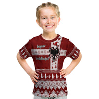 Albanian Eagle Simple Style Christmas Pattern Kid T Shirt - Wonder Print Shop