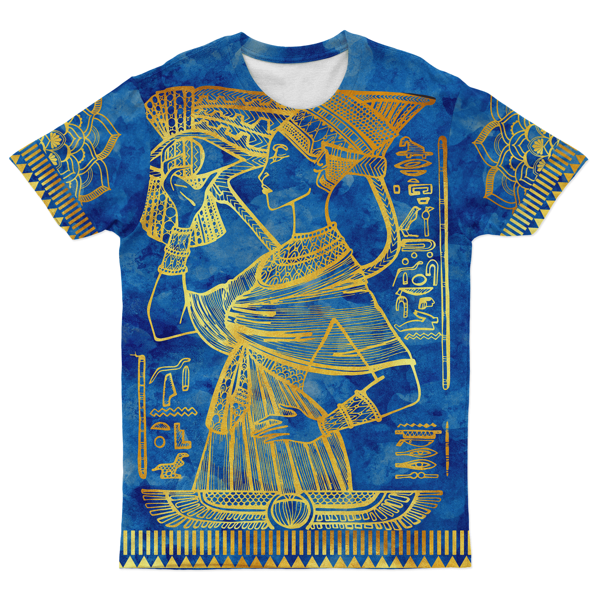 egyptian-queen-pattern-in-blue-african-t-shirt