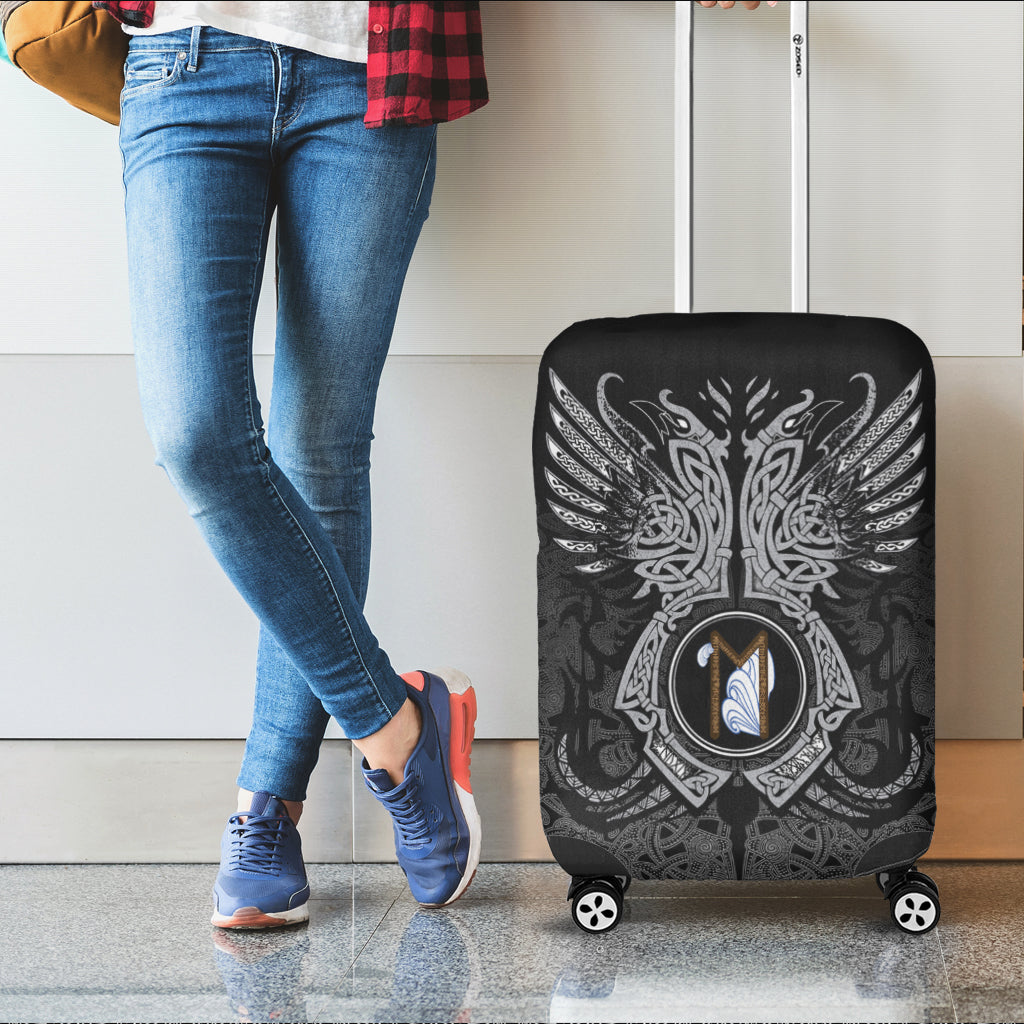 Viking Luggage Cover - Ehwaz Rune, Raven Tattoo RLT12 - Wonder Print Shop