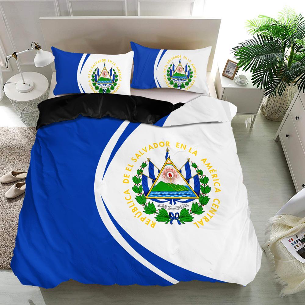 el-salvador-flag-coat-of-arms-bedding-set-circle