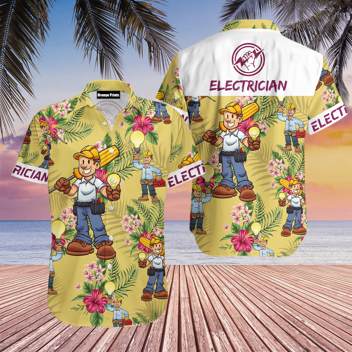 Electrician Hawaiian Shirt - Wonder Print Shop