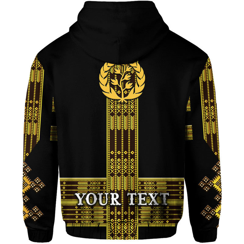 Custom Eritrea Hoodie Fancy Simple Tibeb Style Black LT8 - Wonder Print Shop