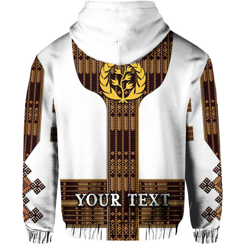 Custom Eritrea Hoodie Fancy Tibeb Vibes White LT8 - Wonder Print Shop