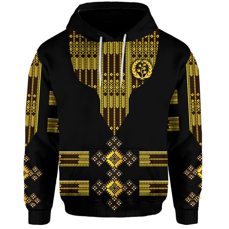Eritrea Hoodie Fancy Tibeb Vibes Black LT8 - Wonder Print Shop