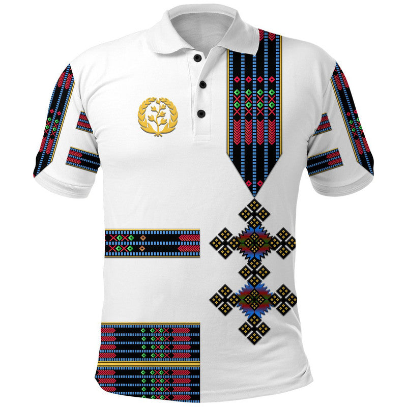 Custom Eritrea Polo Shirt Fancy Simple Tibeb Style Flag Style LT8 - Wonder Print Shop