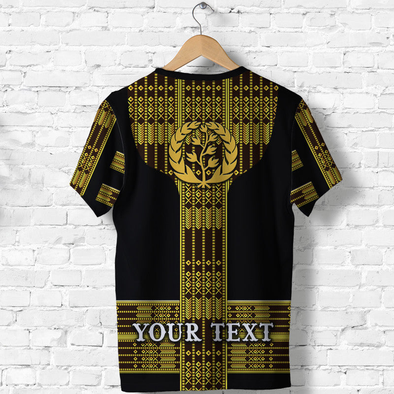 Custom Eritrea T Shirt Fancy Tibeb Vibes Black LT8 - Wonder Print Shop