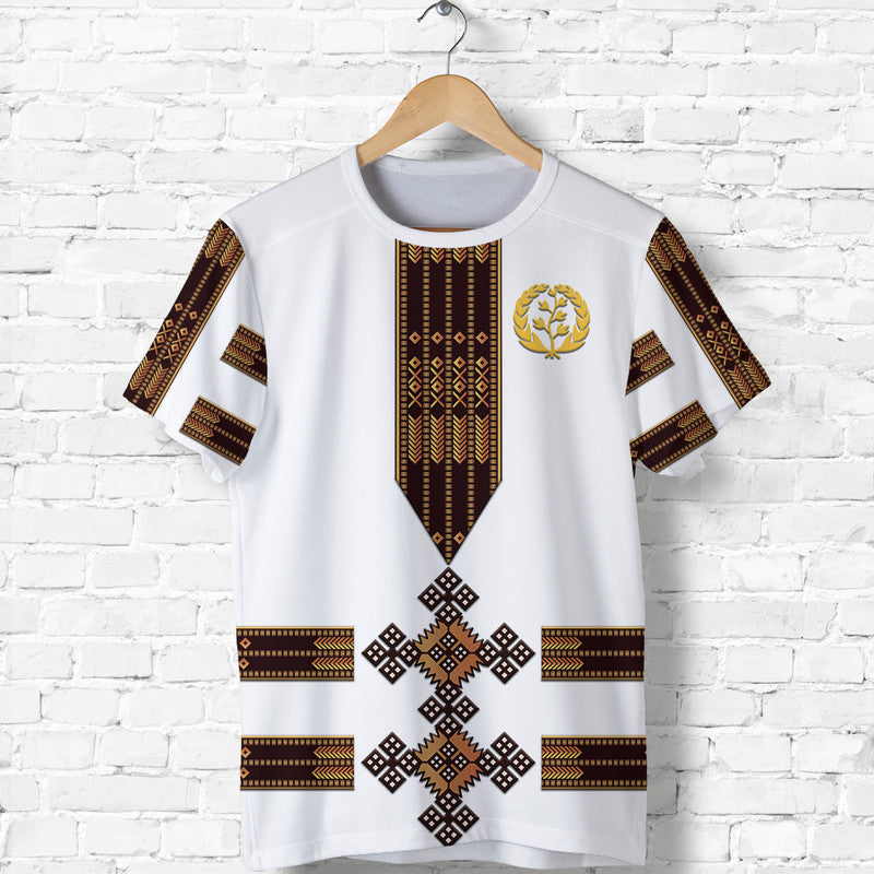 Custom Eritrea T Shirt Fancy Tibeb Vibes NO.1 Ver White LT8 - Wonder Print Shop