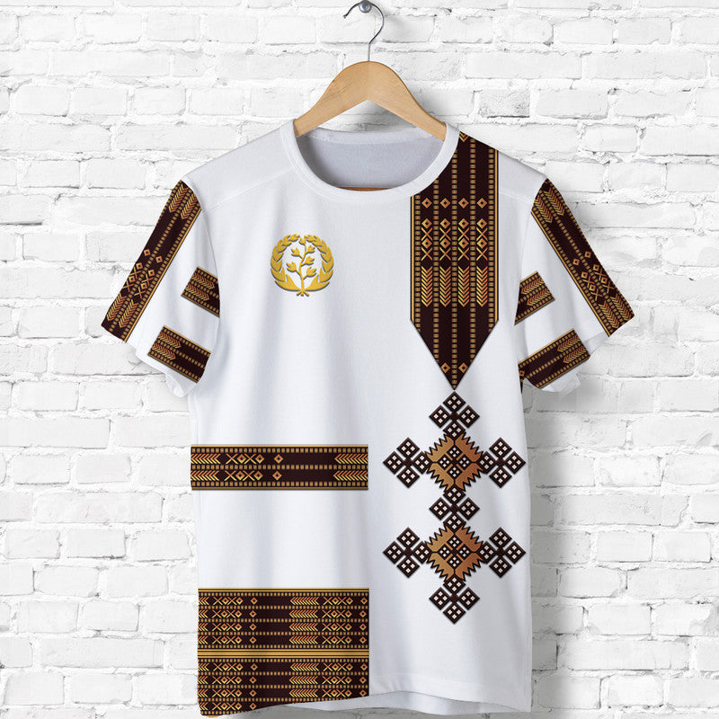 Eritrea T Shirt Fancy Simple Tibeb Style White LT8 - Wonder Print Shop