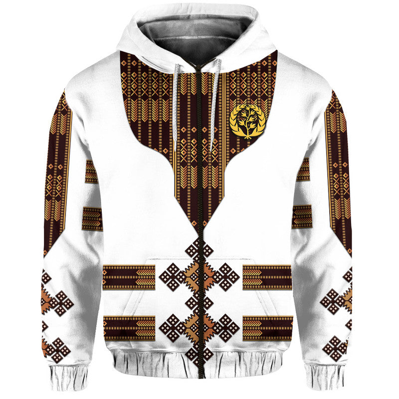 Eritrea Hoodie Fancy Tibeb Vibes White LT8 - Wonder Print Shop