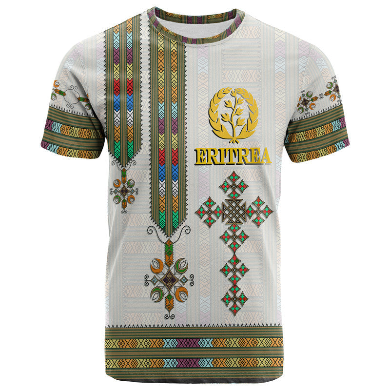 Custom Eritrea T Shirt Flag Of Eritrean Tibeb Style - Wonder Print Shop