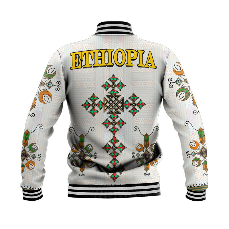 Ethiopia Baseball Jacket Ethiopian Tibeb Pattern Style LT9 - Wonder Print Shop