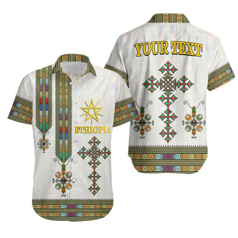 (Custom Personalised) Ethiopia Hawaiian Shirt Ethiopian Tibeb Pattern Style - Wonder Print Shop