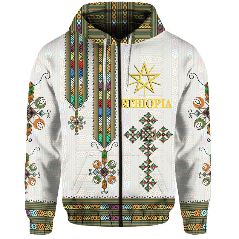 Ethiopia Hoodie Ethiopian Tibeb Pattern Style - Wonder Print Shop