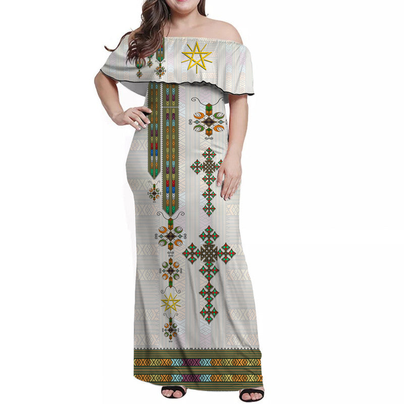 off the shoulder ethiopian dress African Dress Ethiopia Off Shoulder Long Dress Ethiopian Tibeb Pattern