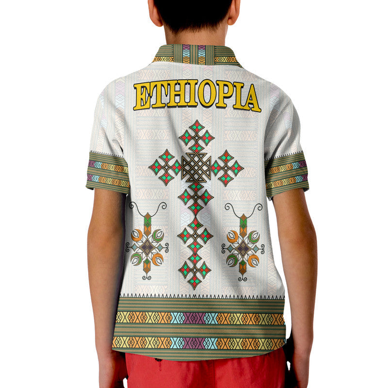 Ethiopia Polo Shirt Ethiopian Tibeb Pattern Style - Wonder Print Shop