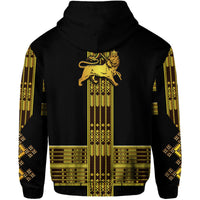 Ethiopia Hoodie Ethiopian Lion Of Judah Tibeb Vibes NO.1 Ver Black LT8 - Wonder Print Shop