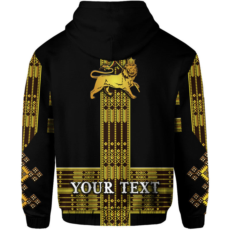 Custom Ethiopia Hoodie Ethiopian Lion Of Judah Simple Tibeb Style Black LT8 - Wonder Print Shop