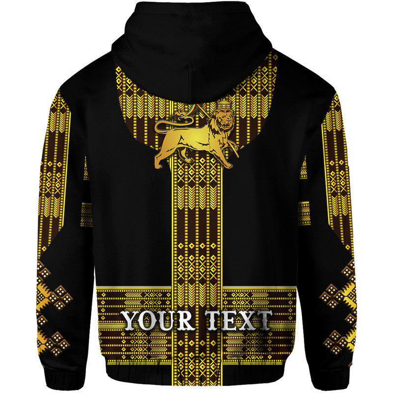 Custom Ethiopia Hoodie Ethiopian Lion Of Judah Tibeb Vibes Black LT8 - Wonder Print Shop