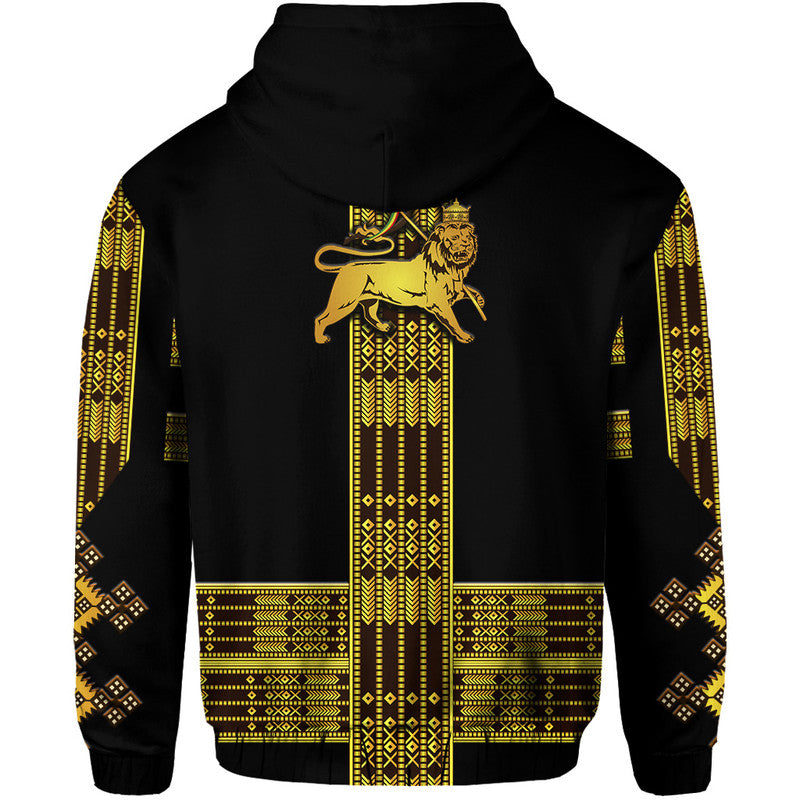Ethiopia Hoodie Ethiopian Lion Of Judah Simple Tibeb Style Black LT8 - Wonder Print Shop