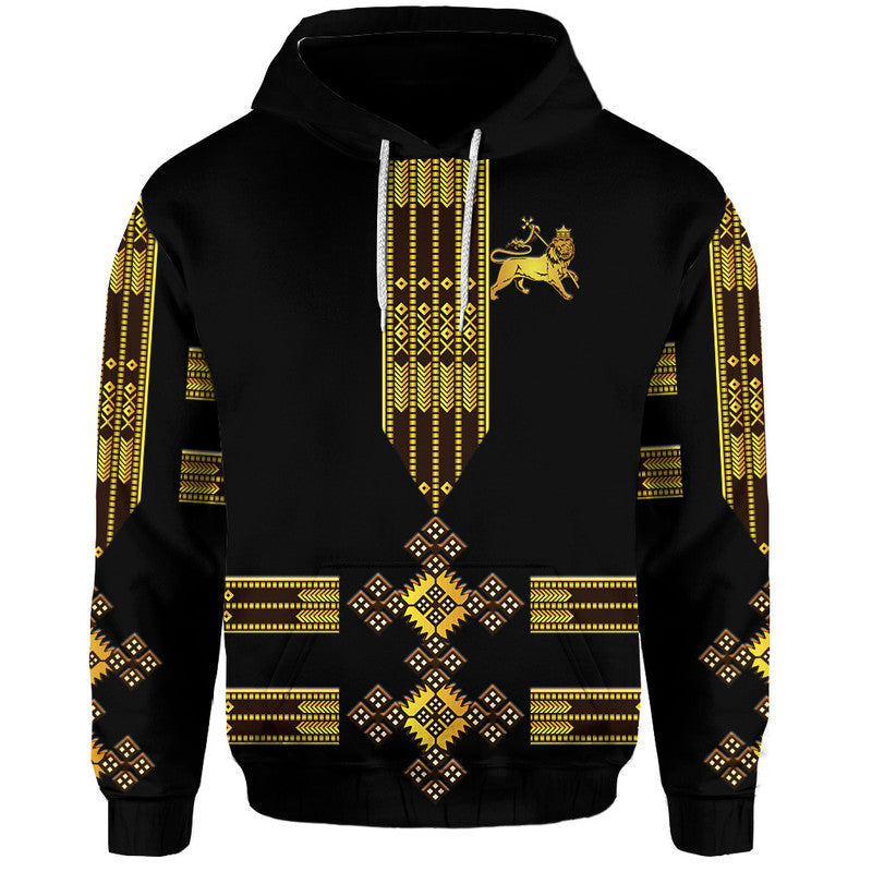 Custom Ethiopia Hoodie Ethiopian Lion Of Judah Tibeb Vibes NO.1 Ver Black LT8 - Wonder Print Shop