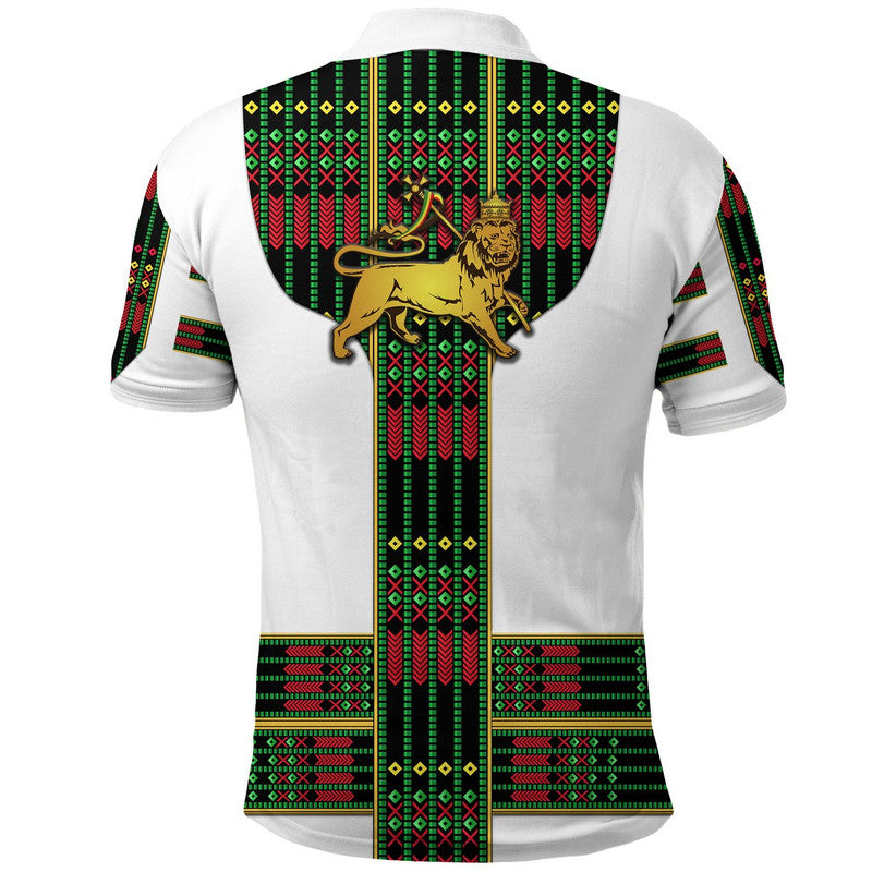 Ethiopia Polo Shirt Ethiopian Lion Of Judah Tibeb Vibes Flag Style LT8 - Wonder Print Shop